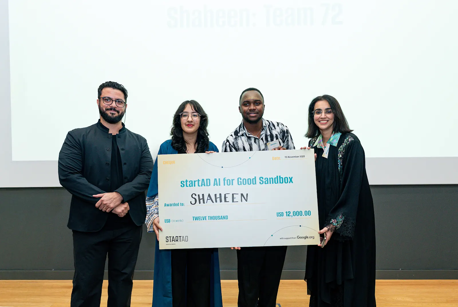 startAD AI for Good Grant Award USD12k - Shaheen